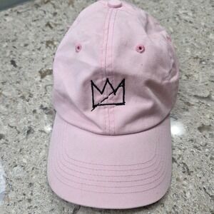 Pink Baseball Cap Hat Basquiat Crown Design Adjustable Casual Everyday Women‎